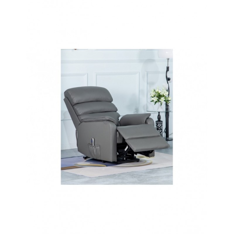 AM Savoy Electric L/T Dual Motor Chair Grey Leather